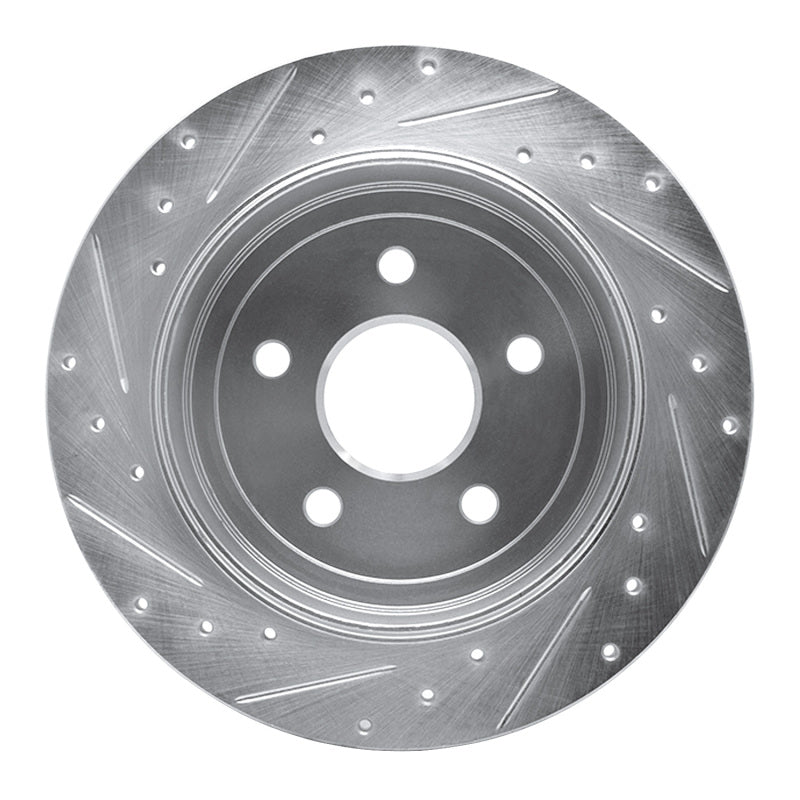 DFC 05-10 Jeep Grand Cherokee Rear Right Drilled & Slotted Silver Brake Rotor