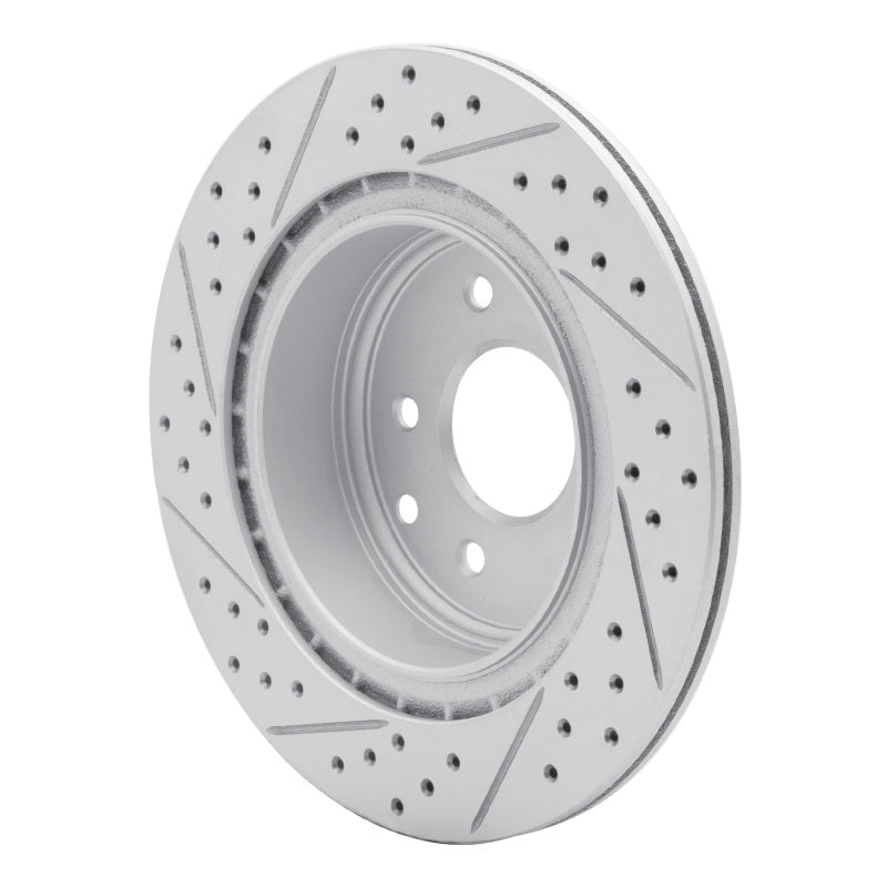R1 05-25 Infiniti EX37 Rear Right Drilled & Slotted Geo-Carbon Rotor