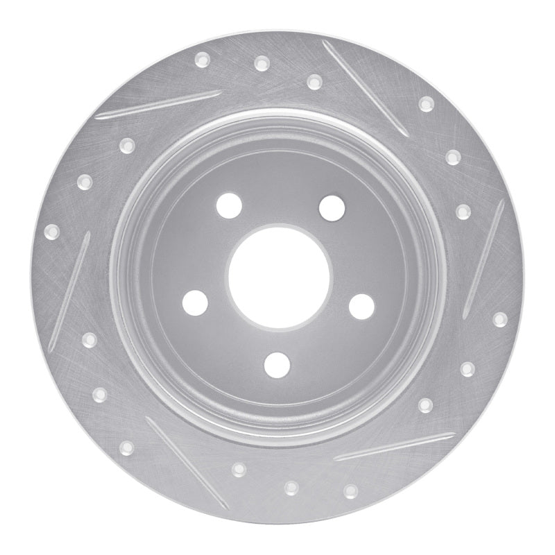 R1 95-07 Chrysler SEBRING Rear Left Drilled & Slotted Silver Brake Rotor