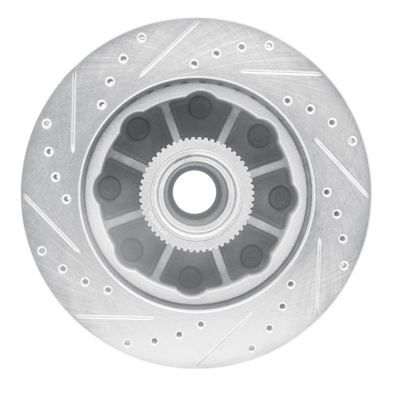 R1 01-02 Chevrolet Express 3500 Front Right Drilled & Slotted Silver Brake Rotor