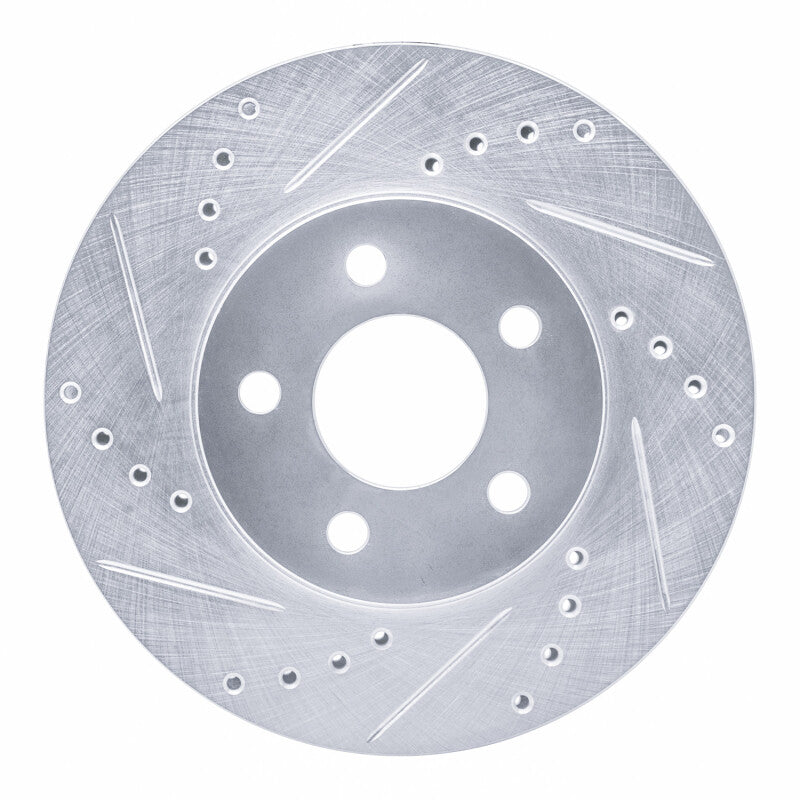 R1 00-05 Chrysler Neon Front Left Drilled & Slotted Silver Brake Rotor