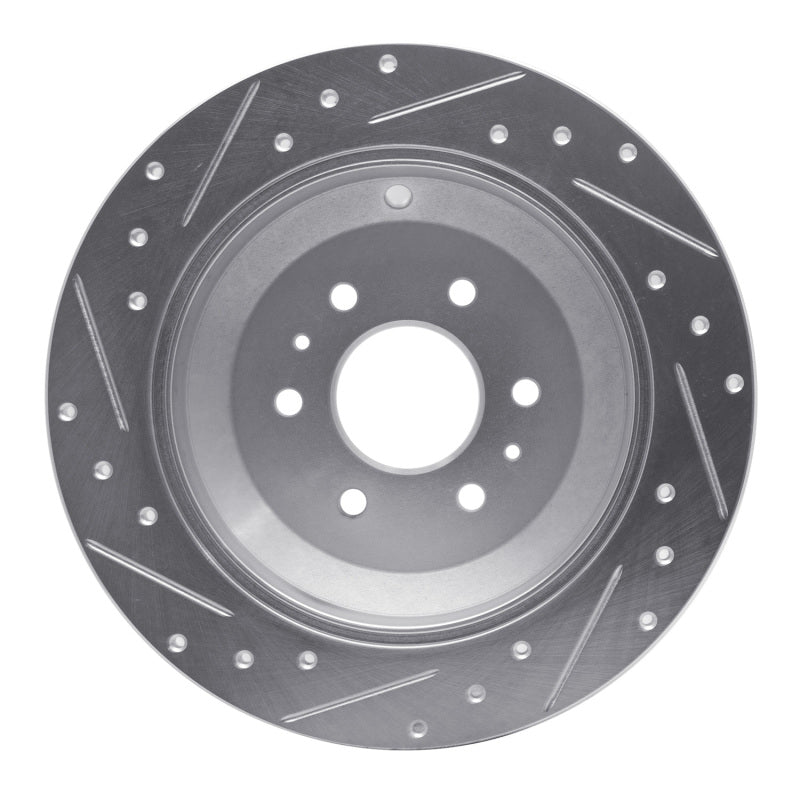 R1 09-10 Kia BORREGO Rear Right Drilled & Slotted Silver Brake Rotor