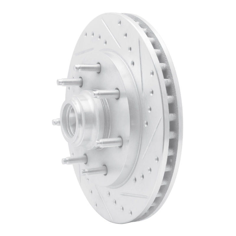R1 97-04 Ford F-150 RWD Front Right Drilled & Slotted Silver Brake Rotor