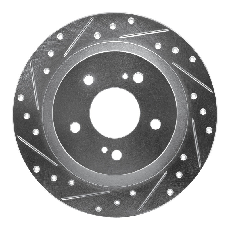 R1 84-88 Nissan 300ZX Turbo Rear Left Drilled & Slotted Silver Brake Rotor
