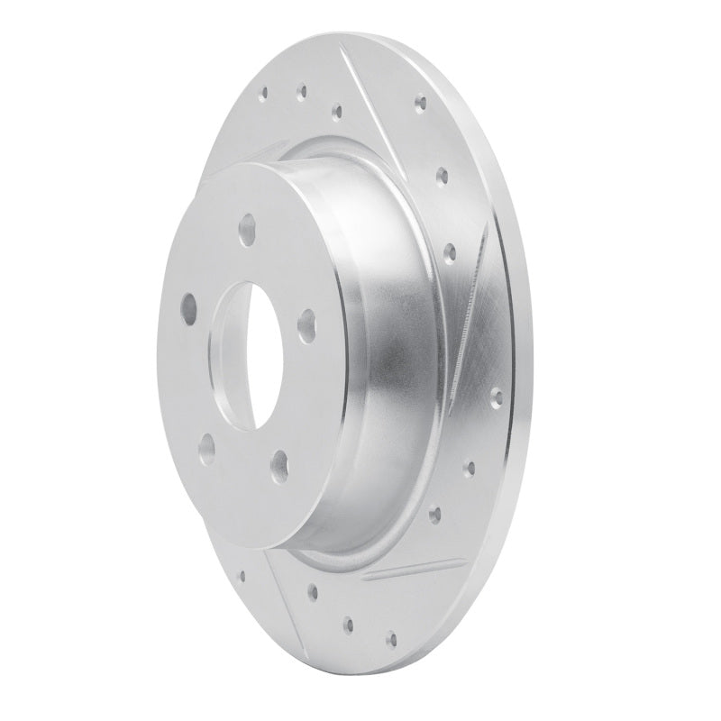 R1 88-89 Mazda 929 Rear Right Drilled & Slotted Silver Brake Rotor