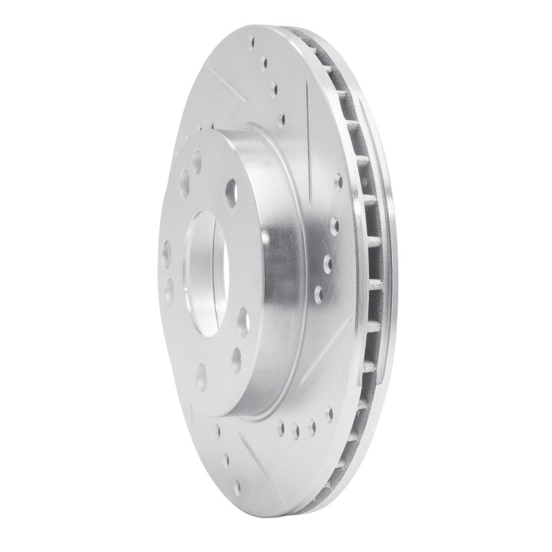 R1 87-93 Mercedes-Benz 190E Front Right Drilled & Slotted Silver Brake Rotor