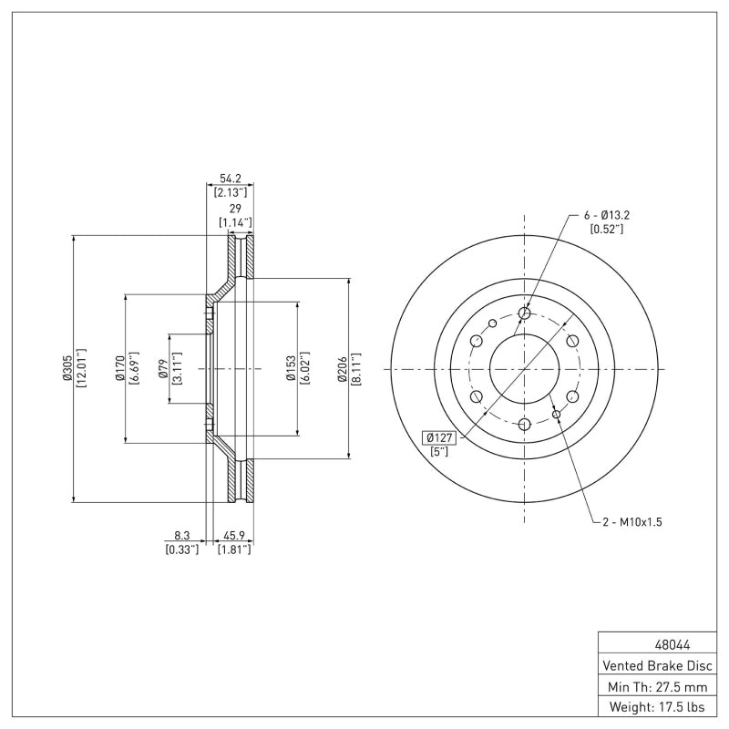 R1 2002-2005 Buick Rainier Front Brake Rotor