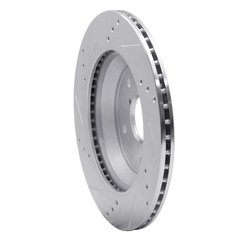 R1 19-25 Subaru Crosstrek Rear Right Drilled & Slotted Silver Brake Rotor