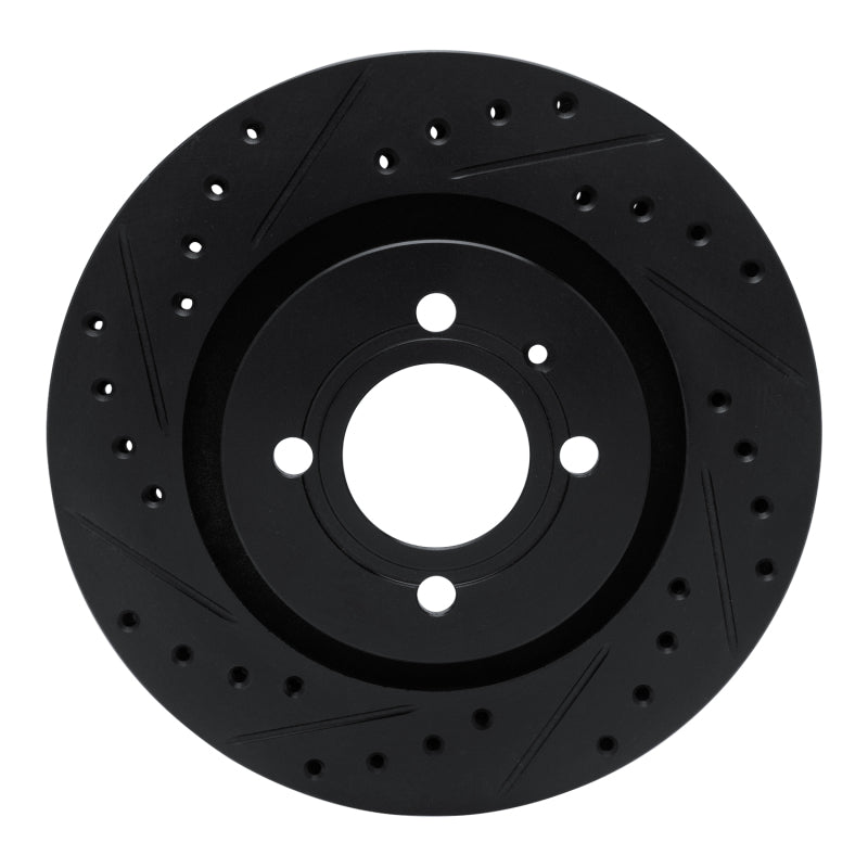 R1 90-93 Volkswagen CORRADO Front Left Drilled & Slotted Black Brake Rotor