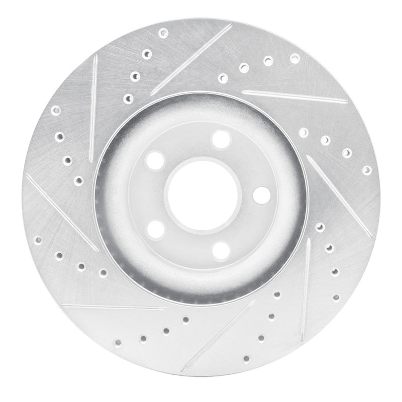 R1 15-20 Ford Edge Front Right Drilled & Slotted Silver Brake Rotor