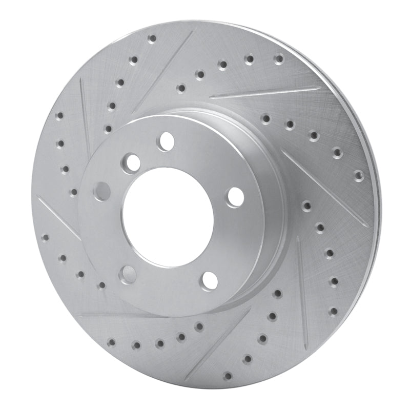 DFC 07-21 BMW 428i xDrive Gran Coupe Front Left Drilled & Slotted Silver Brake Rotor