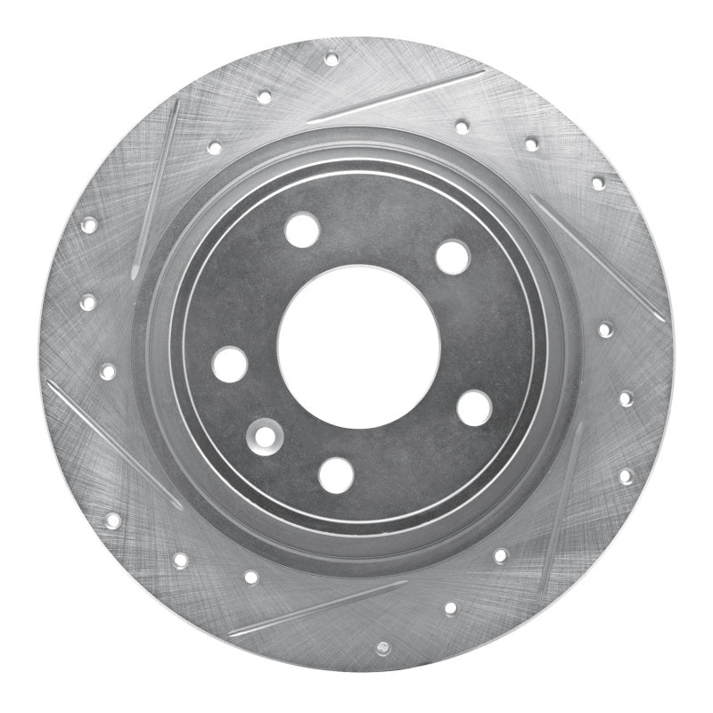 R1 11-19 Buick CASCADA Rear Left Drilled & Slotted Silver Brake Rotor