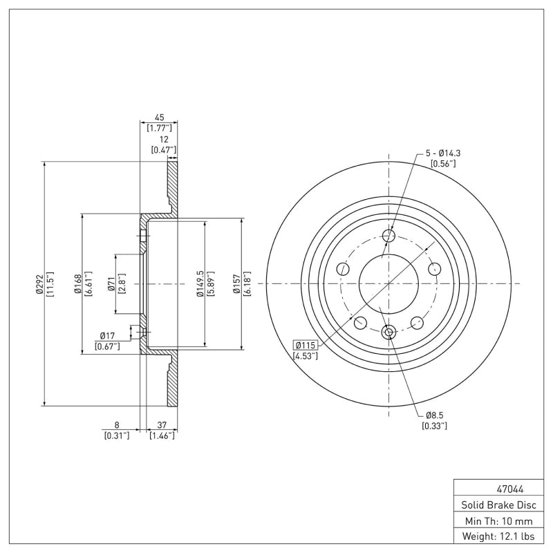 R1 11-19 Buick Verano Rear Brake Rotor