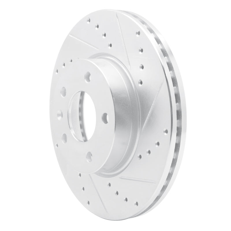 R1 13-25 Cadillac ATS Front Right Drilled & Slotted Silver Brake Rotor