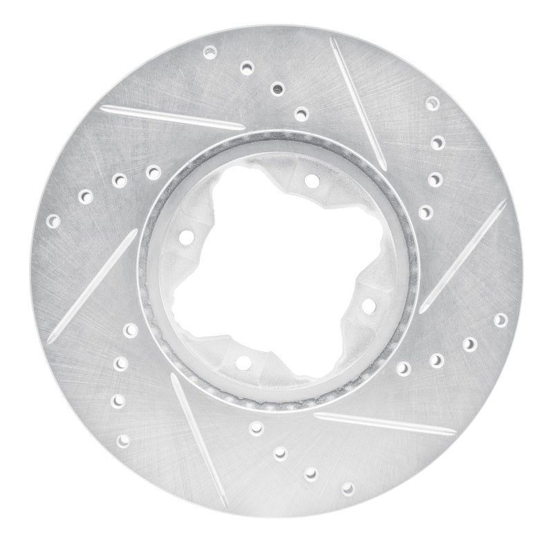R1 92-98 Acura Vigor Front Left Drilled & Slotted Silver Brake Rotor