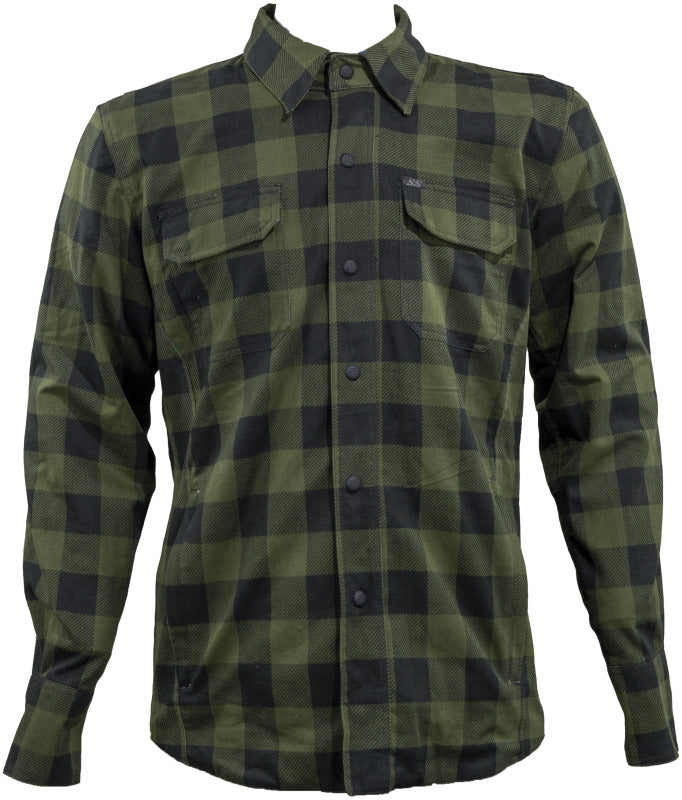 Speed and Strength True Grit Armored Motoshirt Olive/Black - Large