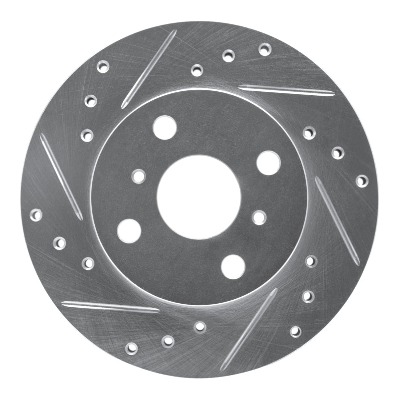 DFC 90-91 Toyota Celica Front Left Drilled & Slotted Silver Brake Rotor