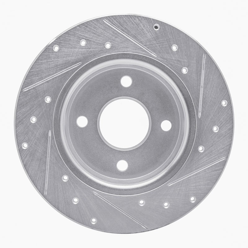 R1 18-22 Ford Ecosport Rear Left Drilled & Slotted Silver Brake Rotor