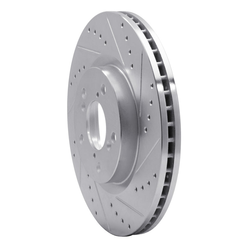 R1 09-14 Acura TL Front Right Drilled & Slotted Silver Brake Rotor