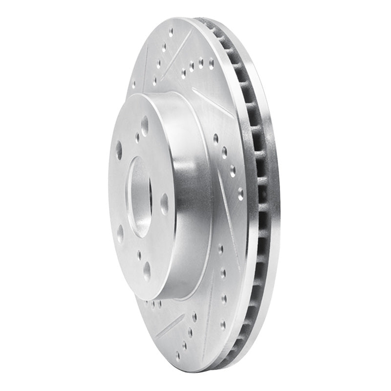 R1 91-96 Toyota Previa Front Left Drilled & Slotted Silver Brake Rotor