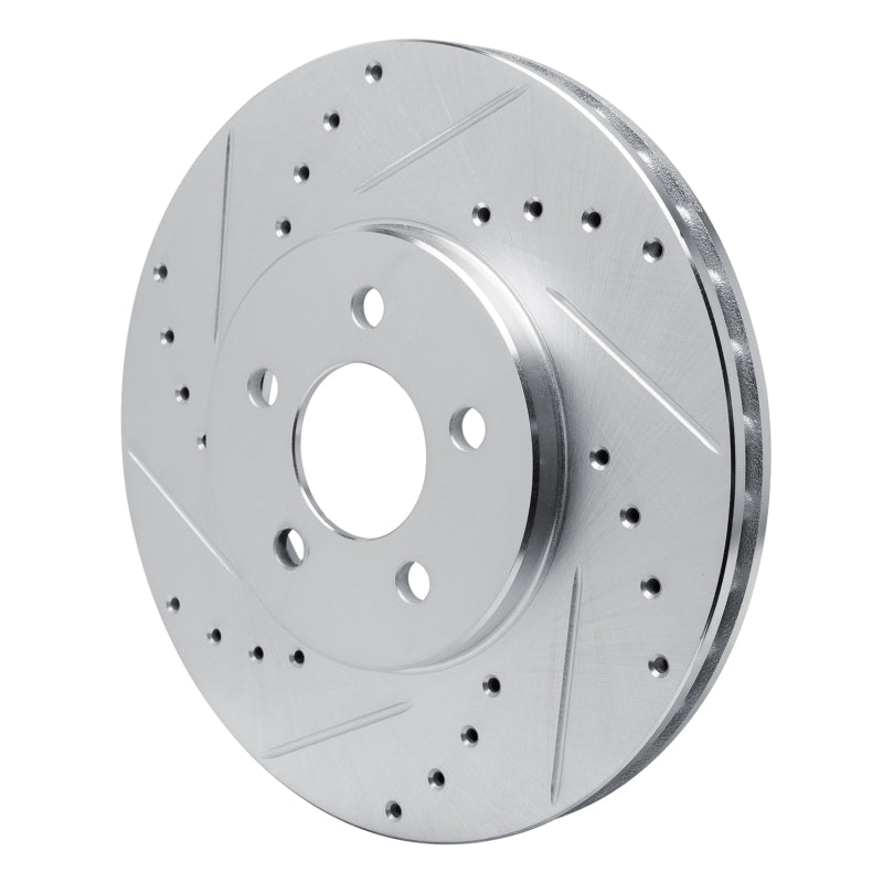 R1 89-95 Chrysler LeBaron Front Left Drilled & Slotted Silver Brake Rotor