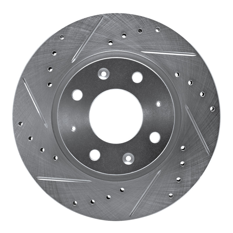 R1 04-09 Kia SPECTRA5 Front Left Drilled & Slotted Silver Brake Rotor