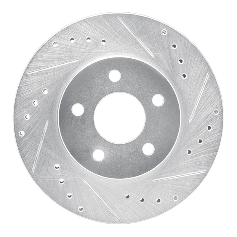 DFC 820090 Ford Thunderbird Front Right Drilled & Slotted Silver Brake Rotor