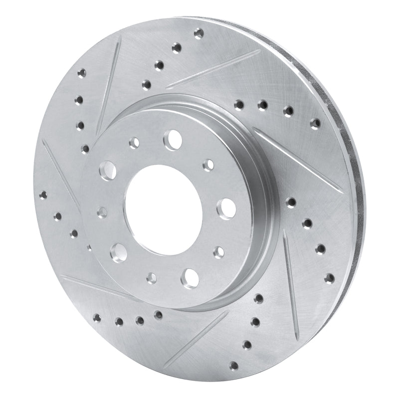 R1 95-04 Volvo S70 Front Left Drilled & Slotted Silver Brake Rotor