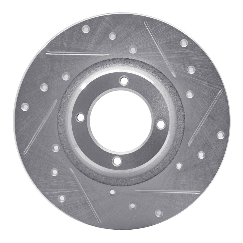 R1 75-80 Triumph TR7 Front Right Drilled & Slotted Silver Brake Rotor