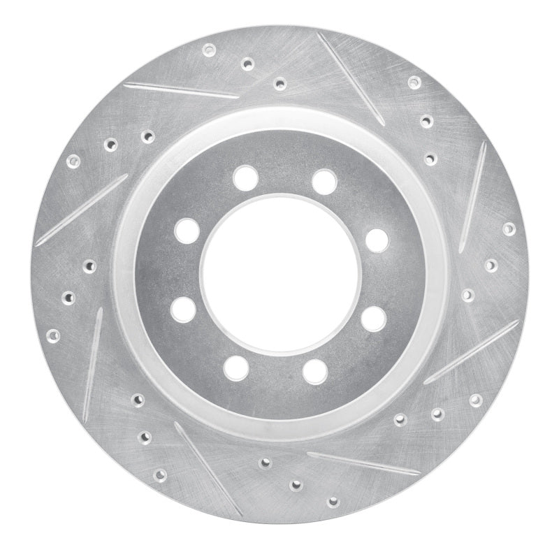 R1 68-76 Ford F-350 2WD (Excl Super Duty) Front Right Drilled & Slotted Silver Brake Rotor
