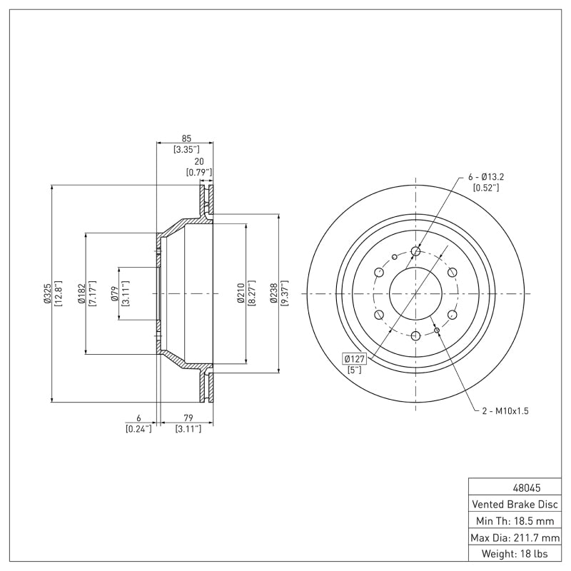 R1 02-09 Buick Rainier Rear Brake Rotor