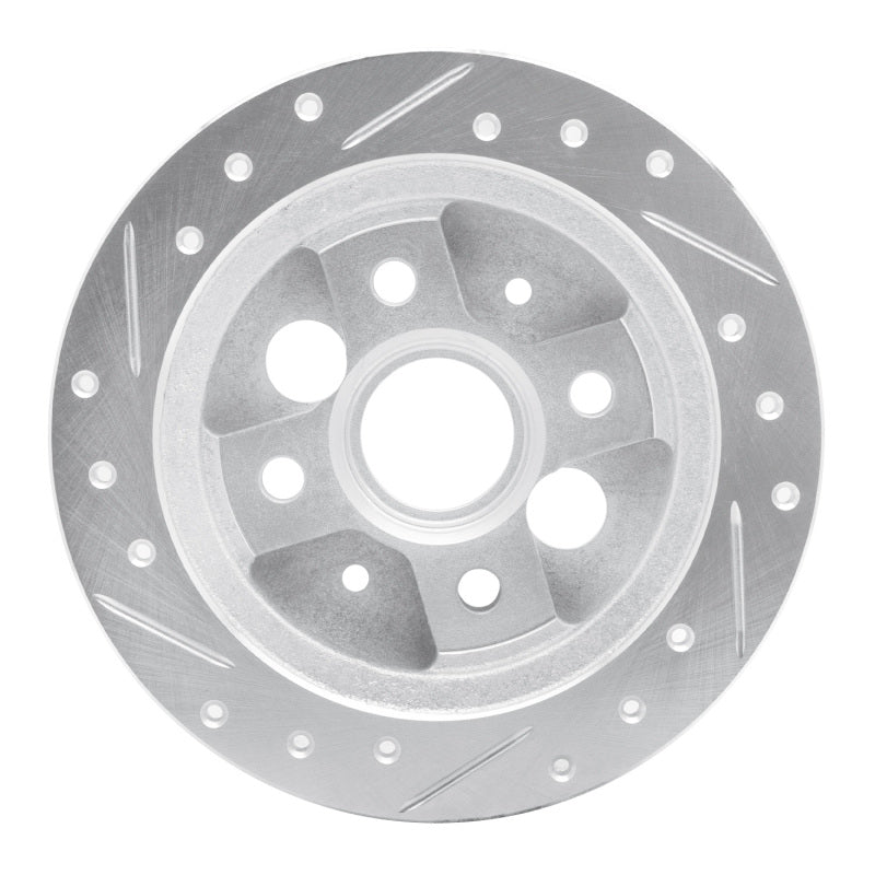 R1 86-89 Acura Integra Rear Right Drilled & Slotted Silver Brake Rotor