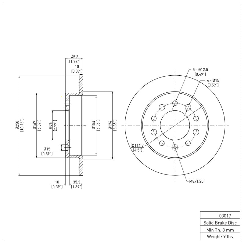R1 03-08 Hyundai Tiburon Rear Brake Rotor