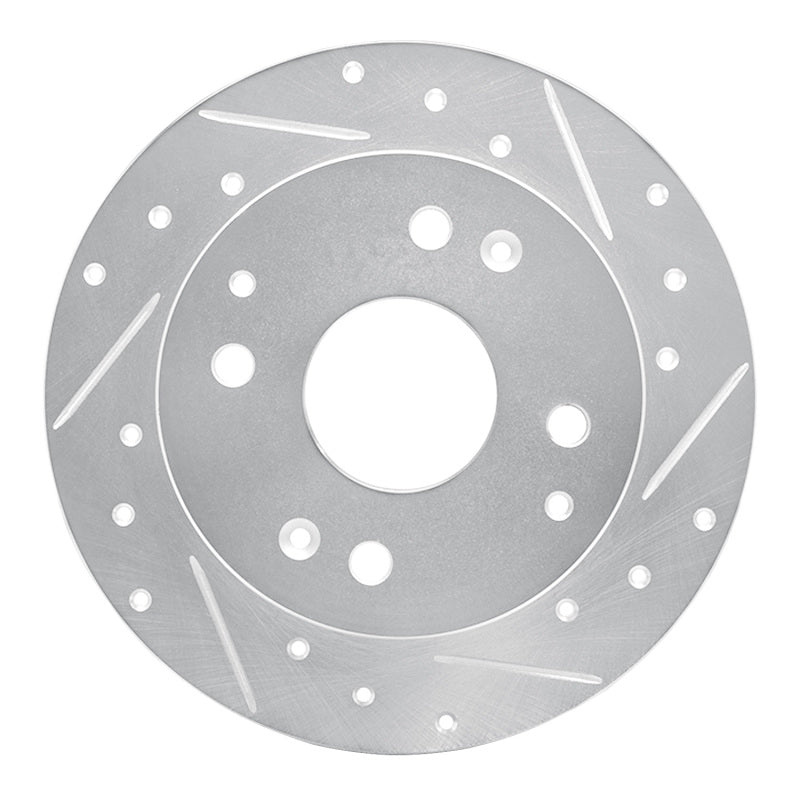 R1 95-98 Acura TL Rear Right Drilled & Slotted Silver Brake Rotor
