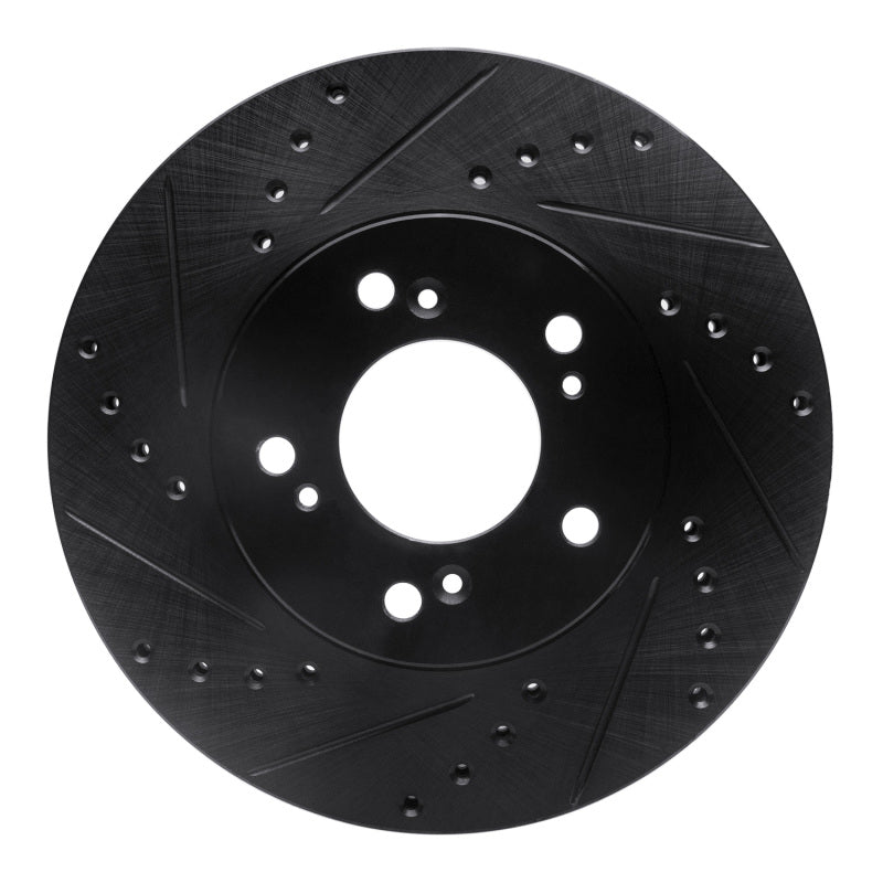 R1 93-95 Acura Legend Front Left Drilled & Slotted Black Brake Rotor