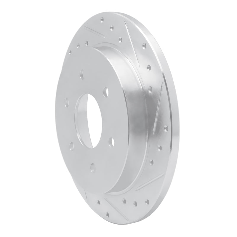 R1 04-15 Infiniti QX56 Rear Right Drilled & Slotted Silver Brake Rotor
