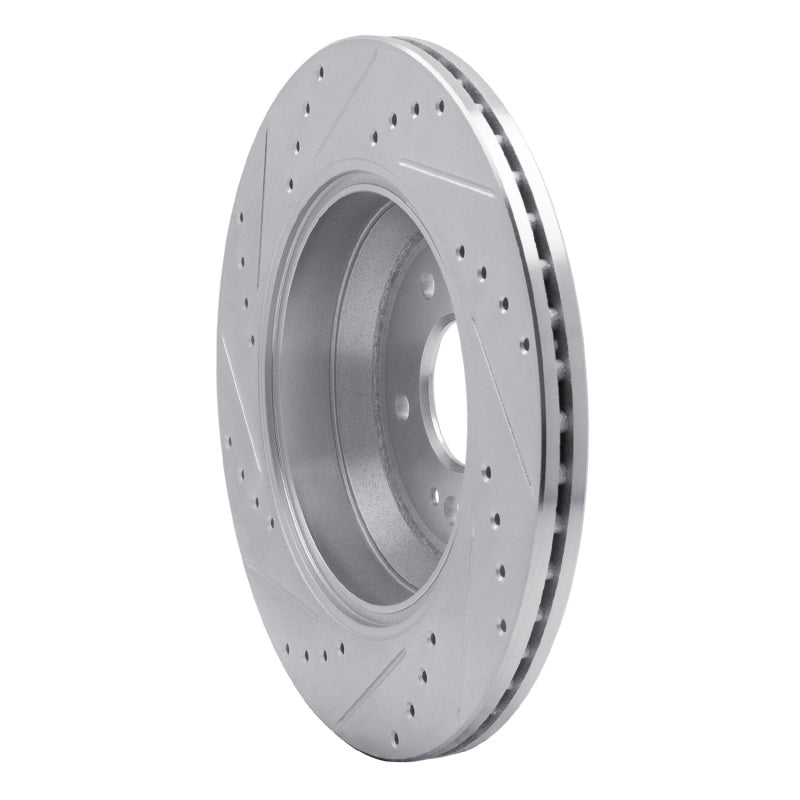 R1 18-23 Genesis G80 Rear Right Drilled & Slotted Silver Brake Rotor
