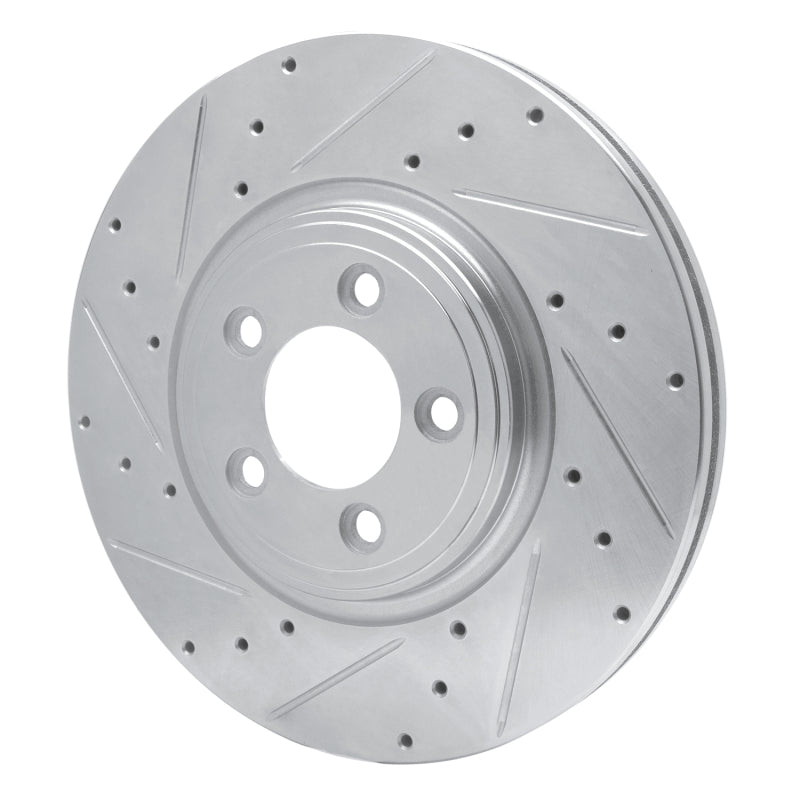DFC 06-10 Jaguar XK Front Left Drilled & Slotted Silver Brake Rotor