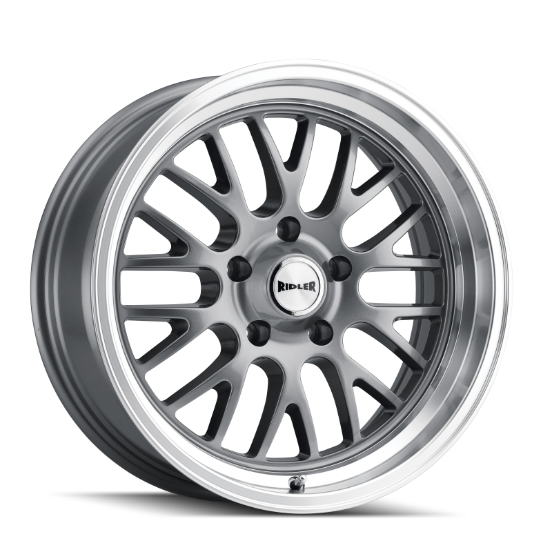 Ridler 607 20x10 / 5x120.65 BP / 0mm Offset / 83.82mm Hub Gloss Grey Machined Wheel