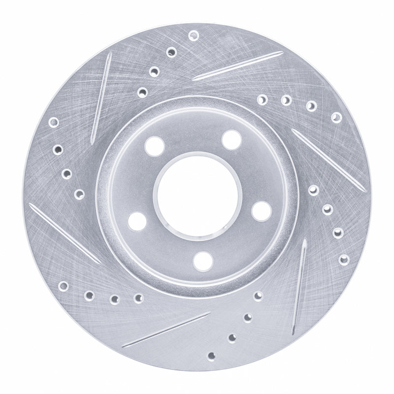 R1 00-05 Chrysler Neon Front Right Drilled & Slotted Silver Brake Rotor