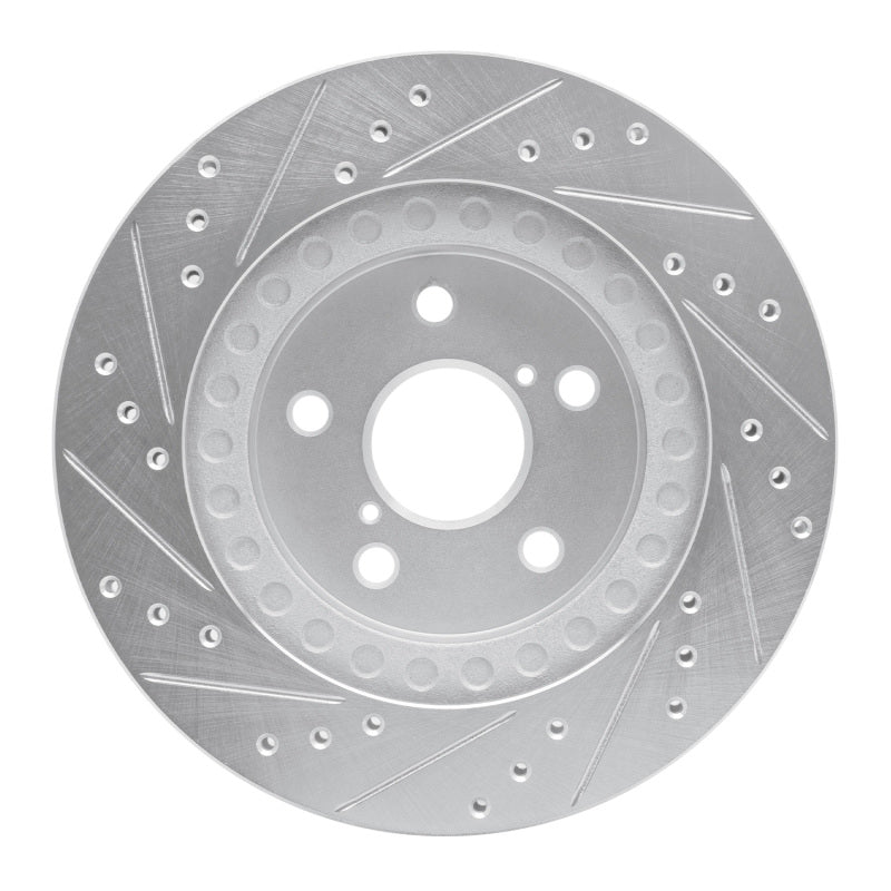 R1 96-03 Toyota RAV4 Front Right Drilled & Slotted Silver Brake Rotor