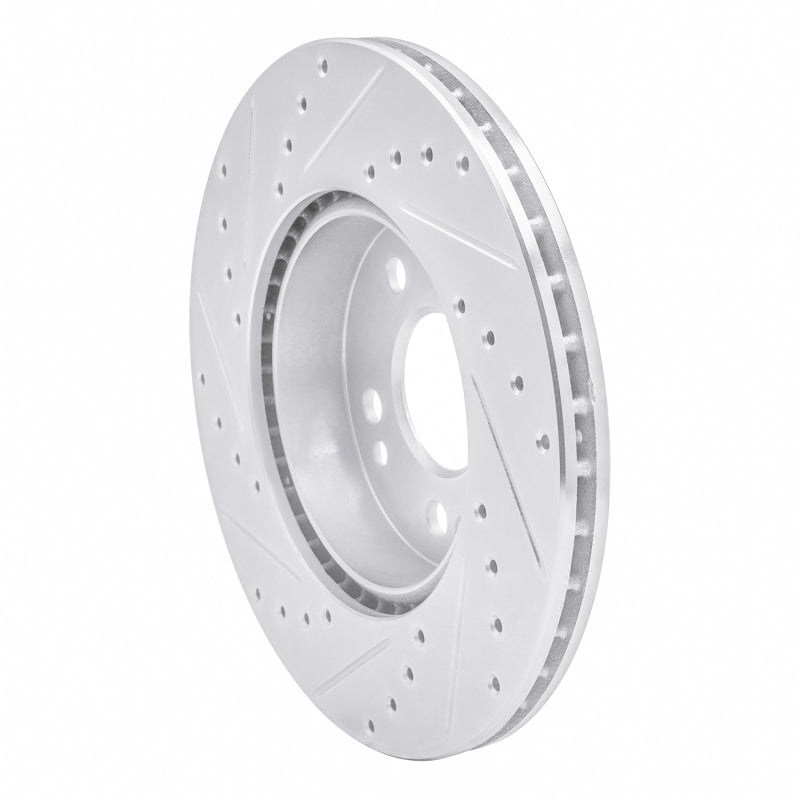 DFC 90-95 Mercedes-Benz 300TE Front Right Drilled & Slotted Silver Brake Rotor