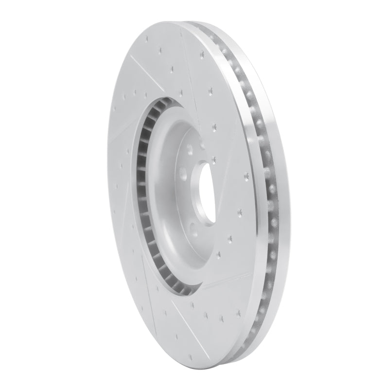 R1 18-20 Jaguar E-Pace Front Left Drilled & Slotted Silver Brake Rotor