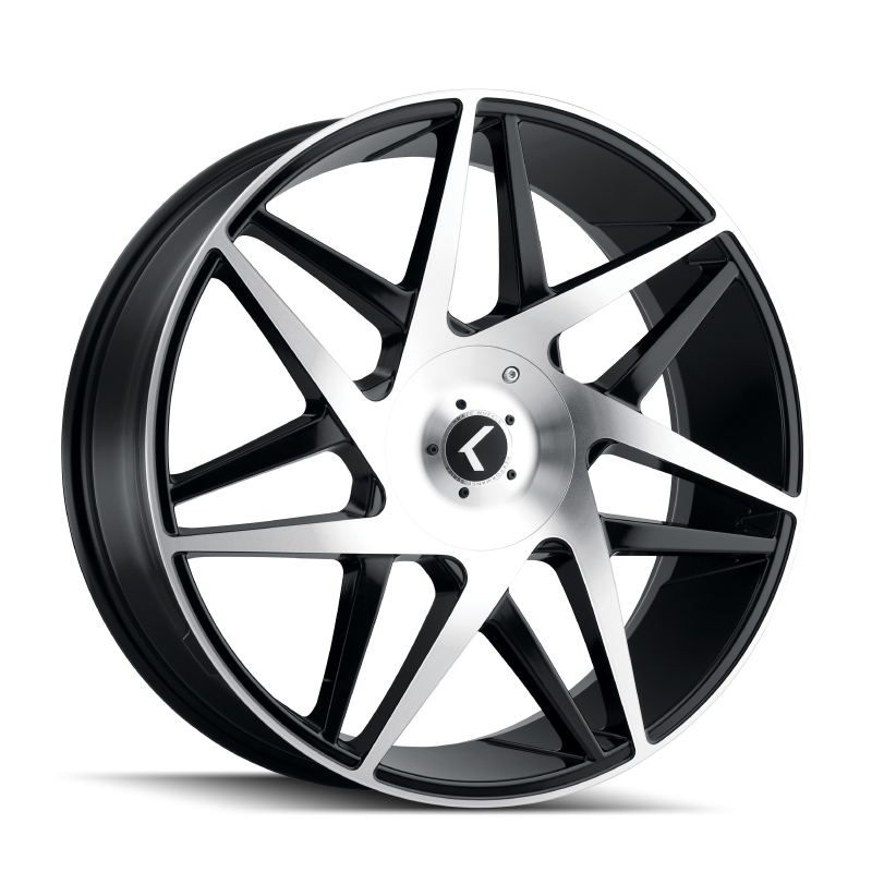 Kraze KR192 Phase 22x8.5 / 5x112/114.3 BP / 38mm Offset / 72.62mm Hub Gloss Black Machined Wheel