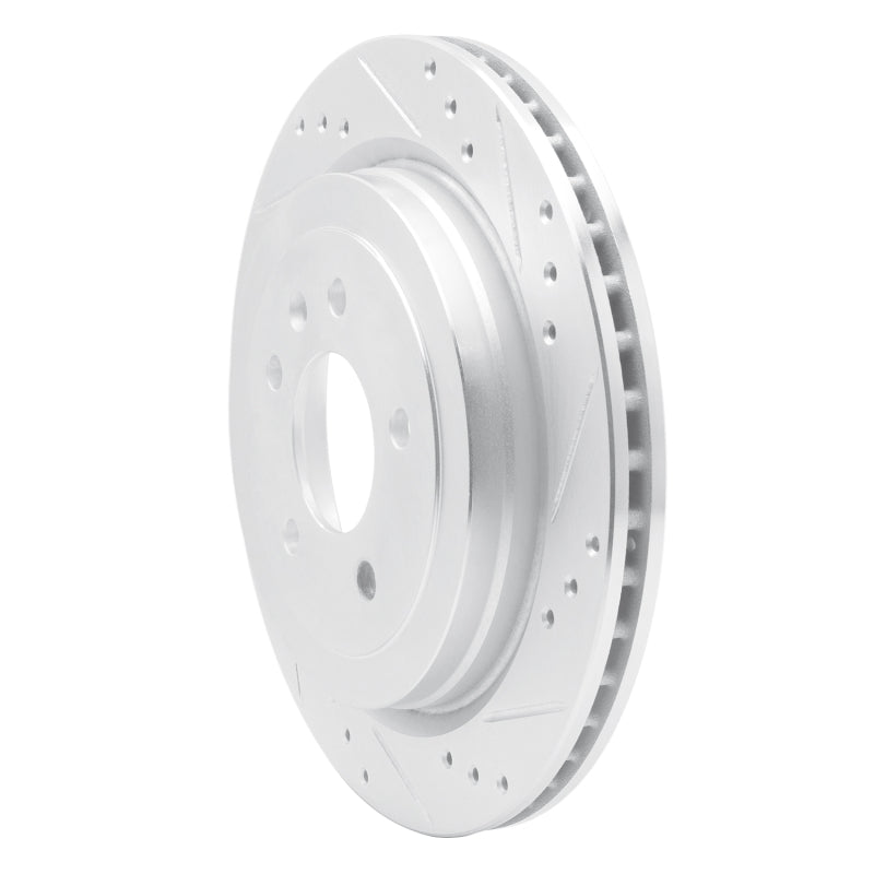 R1 13-19 Cadillac ATS Rear Right Drilled & Slotted Silver Brake Rotor