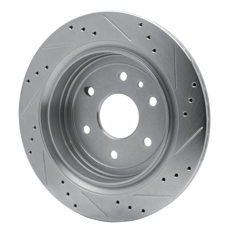 DFC 13-19 Cadillac XTS Rear Left Drilled & Slotted Silver Brake Rotor