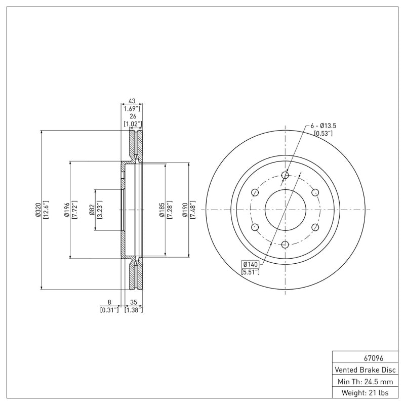 R1 05-07 Infiniti QX56 Front Brake Rotor