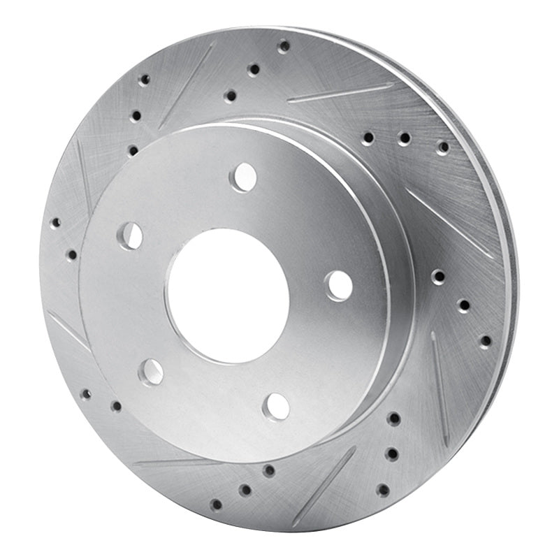R1 00-01 Dodge Ram 1500 Pickup Front Left Drilled & Slotted Silver Brake Rotor