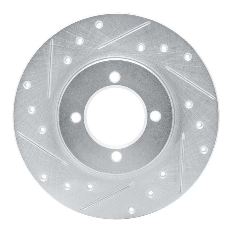DFC 80-83 Toyota Corolla (US/Canada) Front Left Drilled & Slotted Silver Brake Rotor