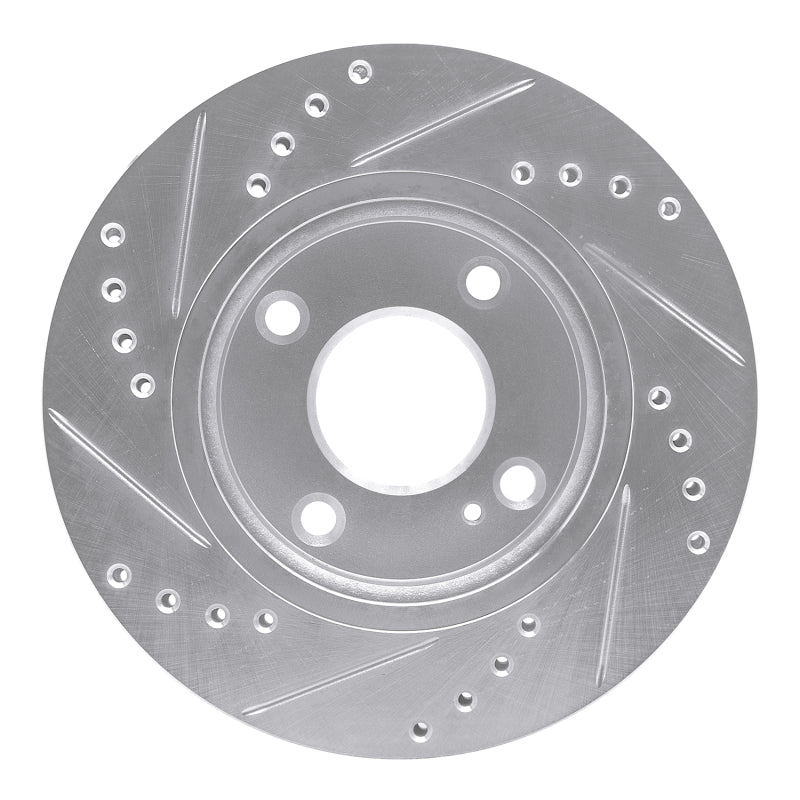 R1 11-19 Ford Fiesta (USA/Canada) Front Right Drilled & Slotted Silver Brake Rotor